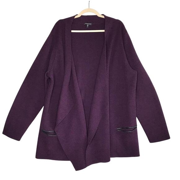 EILEEN FISHER Merino Wool Open Front Cardigan Women 3X...